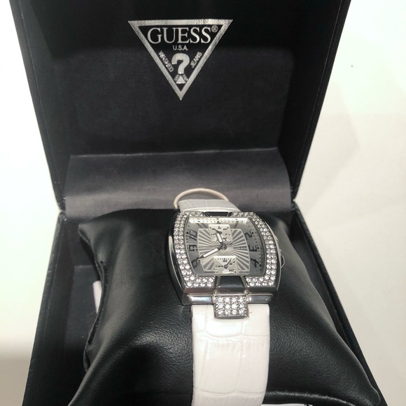 Guess Watch with White Leather Strap - Picture 2 of 7
